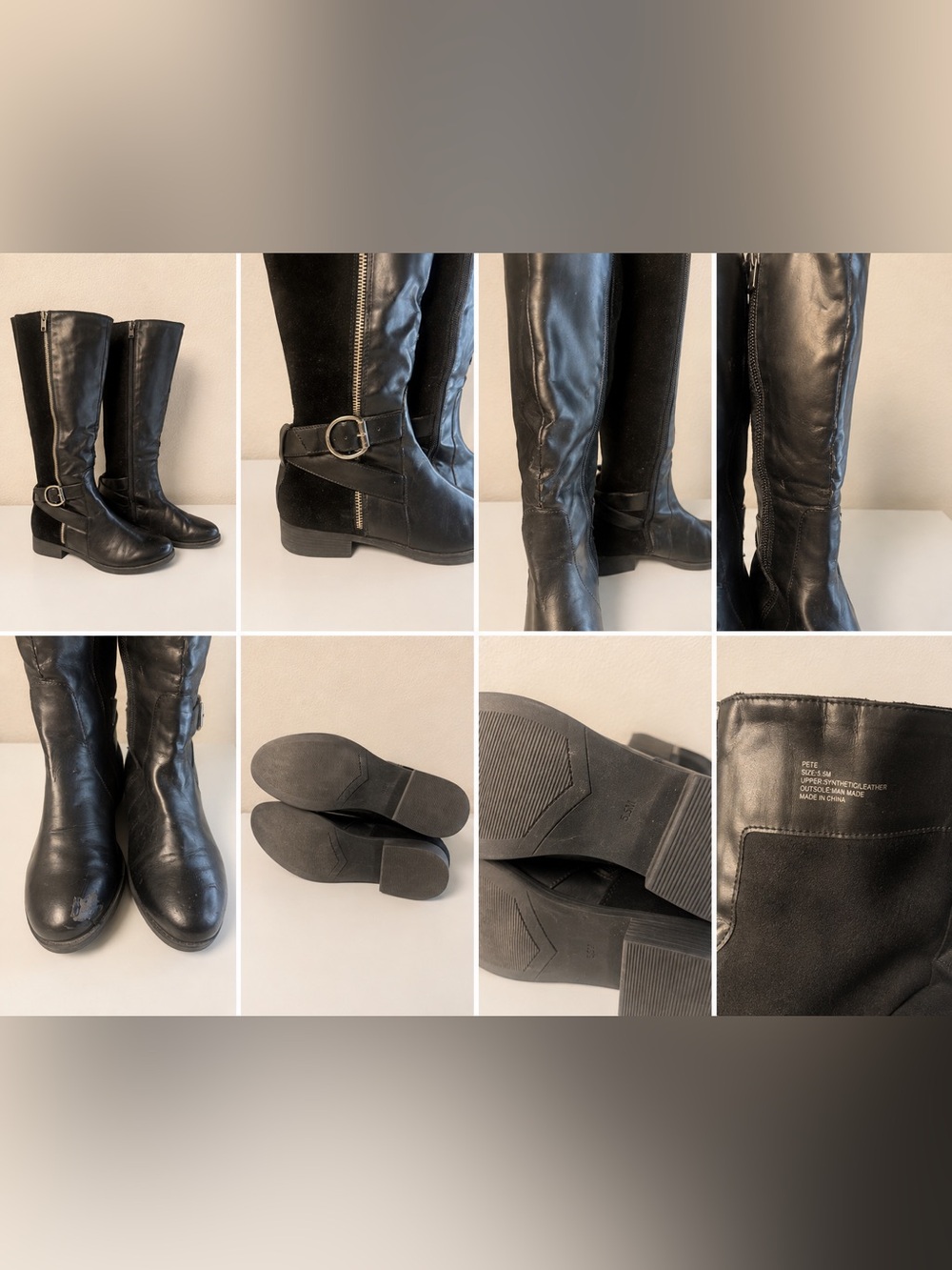 Matisse Black Over-the-Knee Buckle Riding Boots